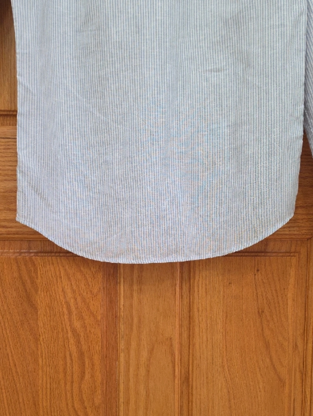 Lacoste Men’s Light Blue & White Striped Button-Down 56% Linen, S(38), NWOT - Picture 7 of 16